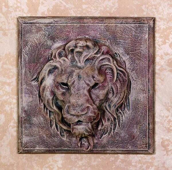 Lion Face Architectural Plaque Wall Hanging Statue Hanging Sculptures